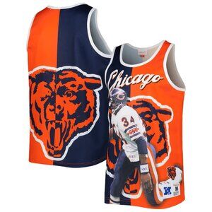 Mitchell & Ness Walter Payton Navy/Orange Retired Player Graphic Tank NWT Small
